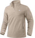 Pudolla Men's Quarter Zip Pullover - Warm Soft Fleece for Running