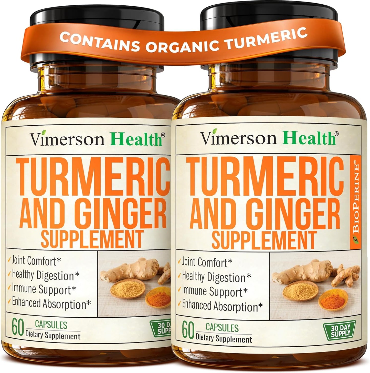 Turmeric Curcumin Supplement with Ginger for Joint Support