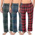 Men's 3 Pack Cotton Flannel Fleece Brush Lounge Pants - 3-Pack