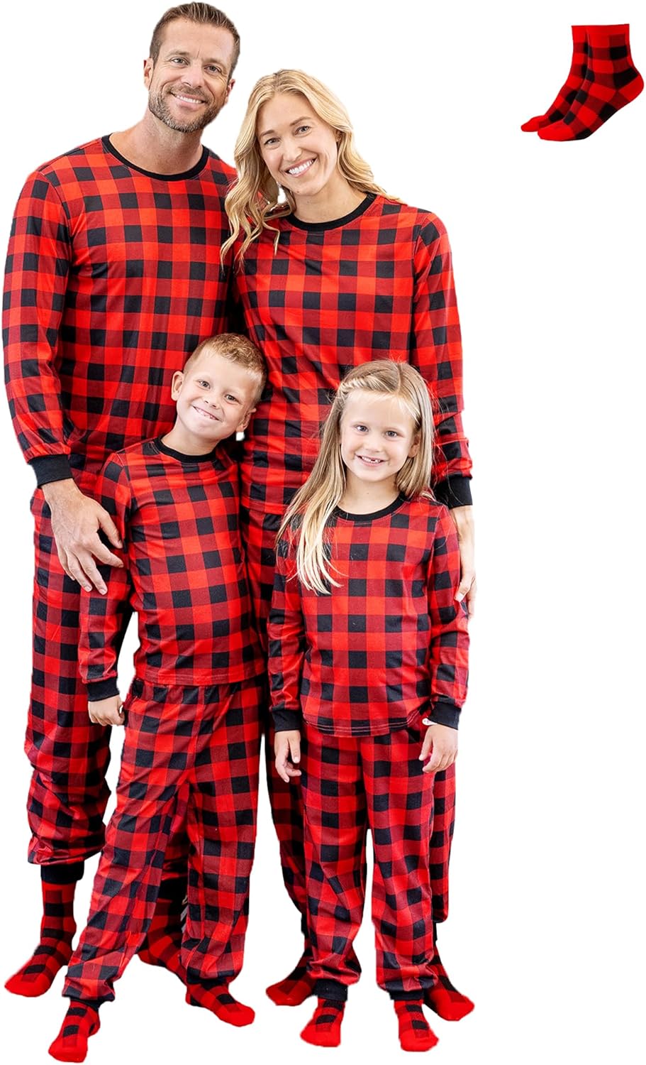Matching Christmas Family Pajama Sets with Cozy Socks for All