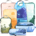 Large Compression Packing Cubes Travel Set - Expandable 7-Piece