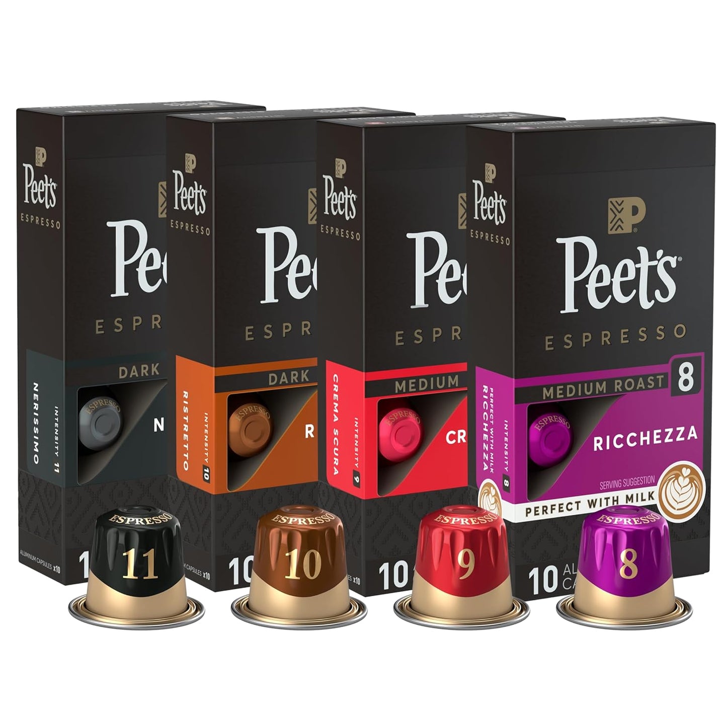 Peet's Espresso Capsules Variety Pack - Intensity 8-11