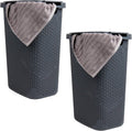 Mind Reader 60L Slim Laundry Hamper - Slim Wicker Style Set of 2