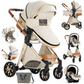 3 in 1 Baby Stroller Travel System Combo Set White - Reversible