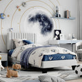 Twin Size Bed Frame Fabric Upholstered Platform Bed - Quiet, Sturdy