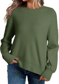 Dokotoo Women's Cotton Colorblock Crewneck Sweater - Cozy Fall Knit