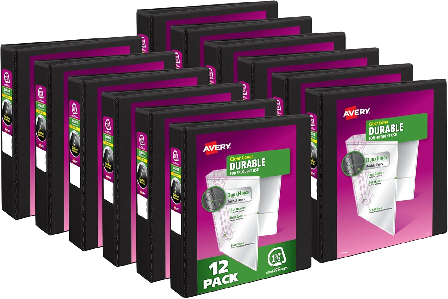 Avery Durable View 3 Ring Binders with 1.5 Inch Slant Rings