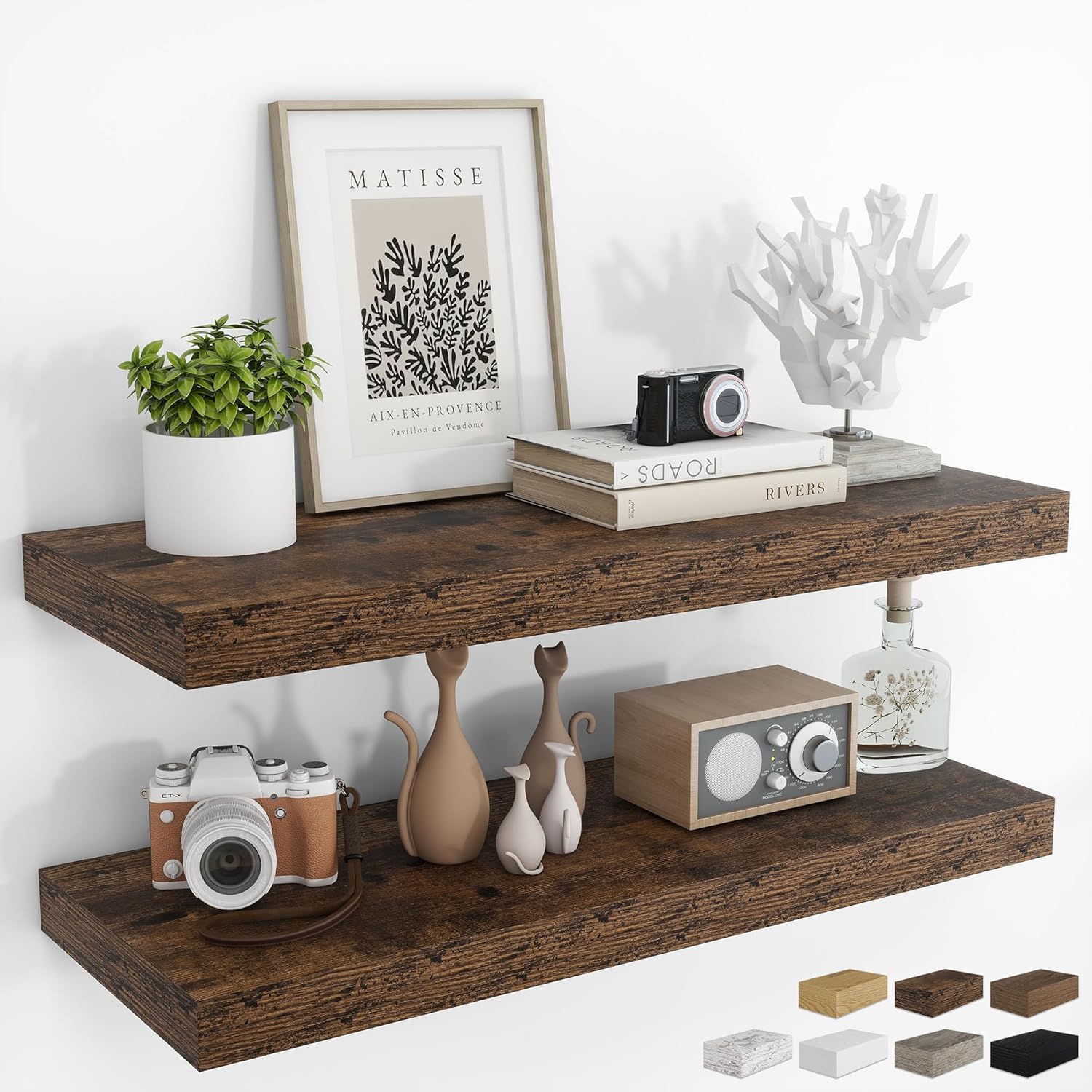 36Inch Floating Shelves for Wall - Rustic Wood Storage Solution