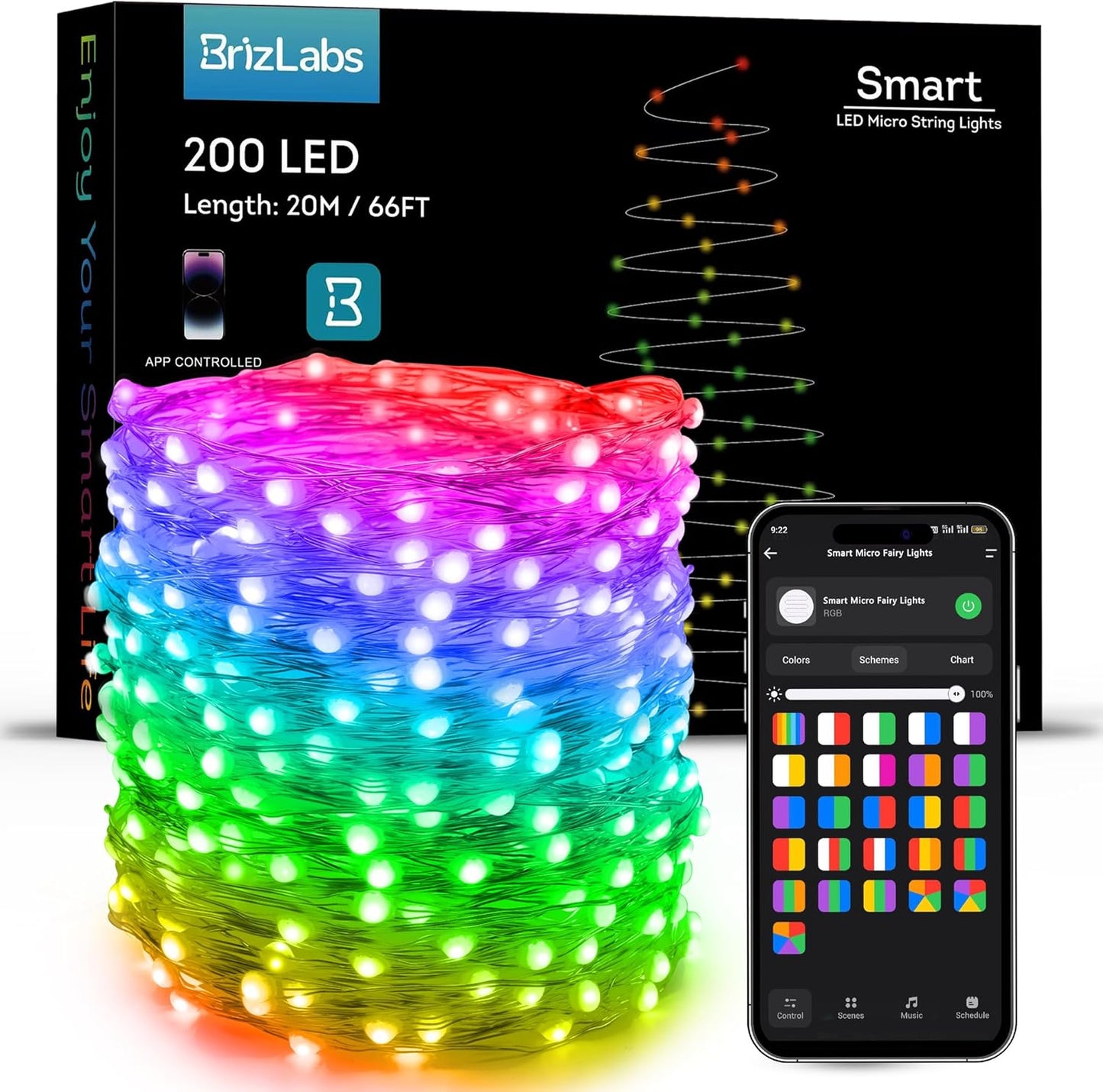 Smart Fairy String Lights with App Control for Festive Decor