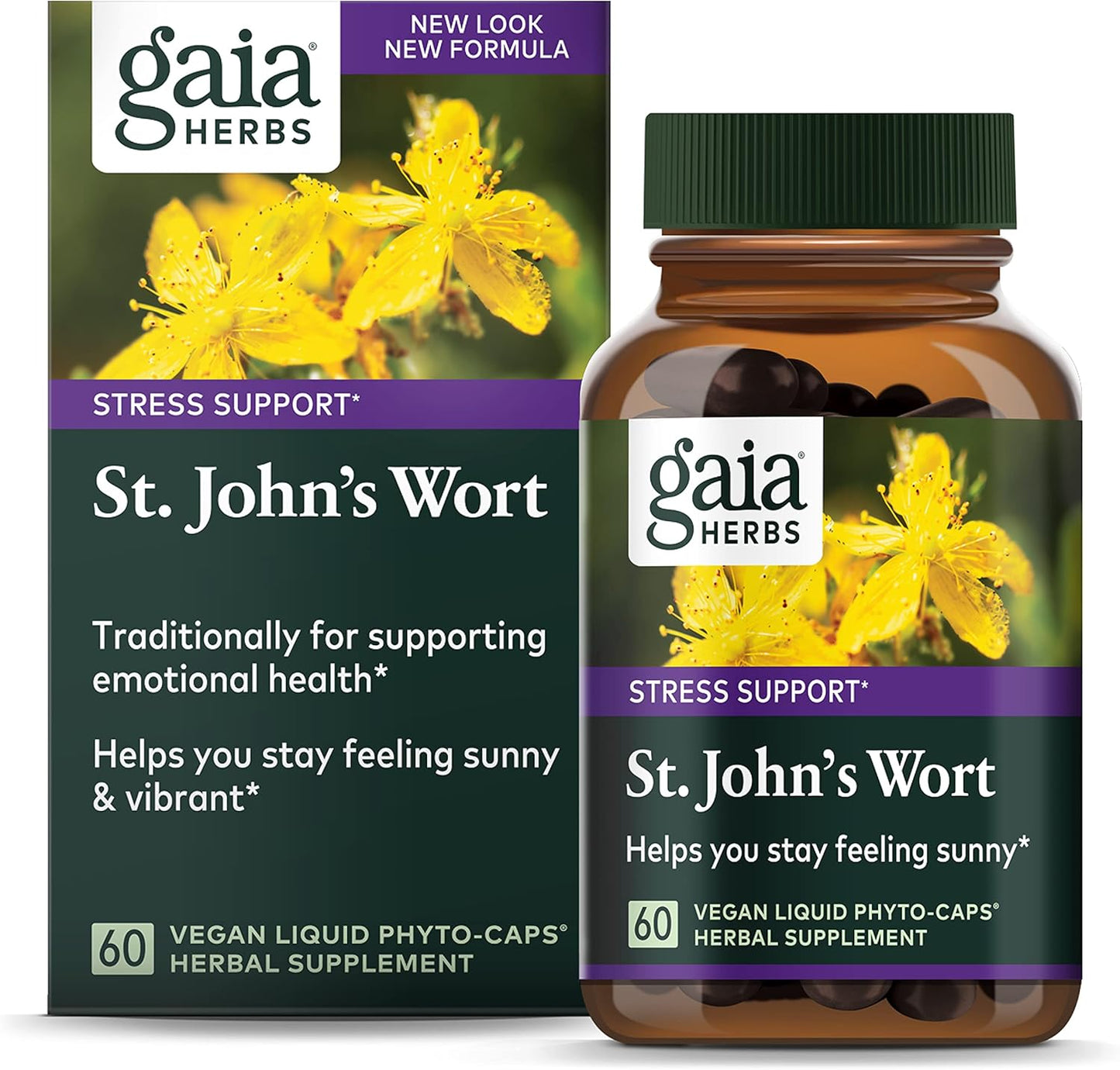 Gaia Herbs St. John's Wort Vegan Capsules for Stress Support