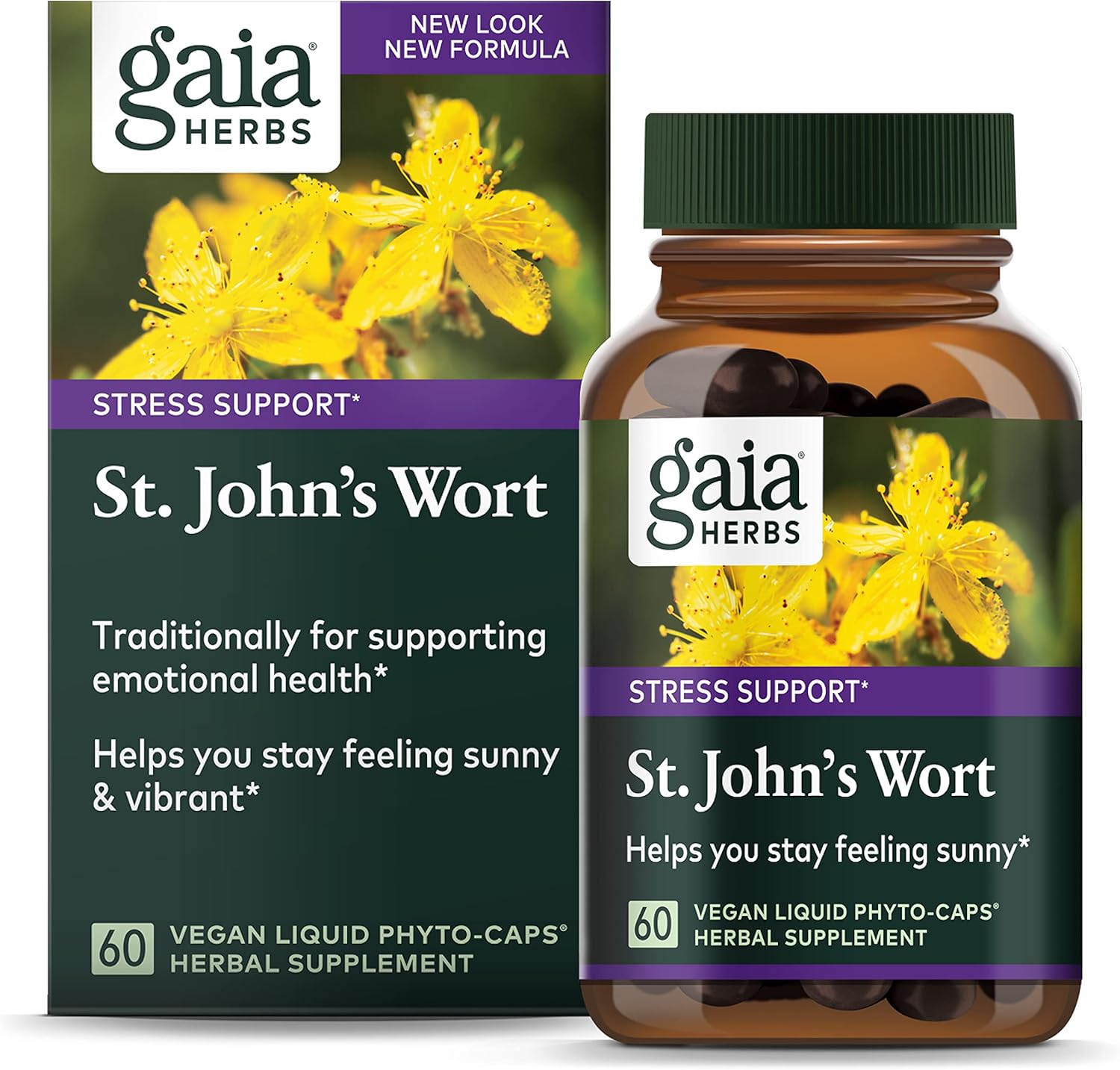 Gaia Herbs St. John's Wort Vegan Capsules for Stress Support