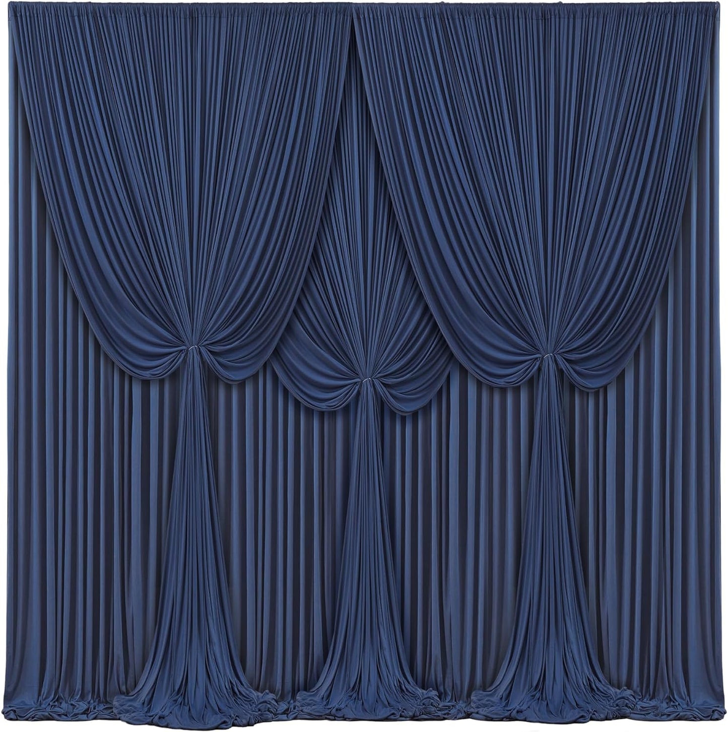 Navy Blue Backdrop Curtains for Weddings and Parties - 4 Panels