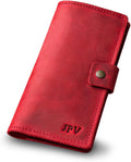 Leather Checkbook Cover Clark (Rose) - Handmade Distressed Wallet
