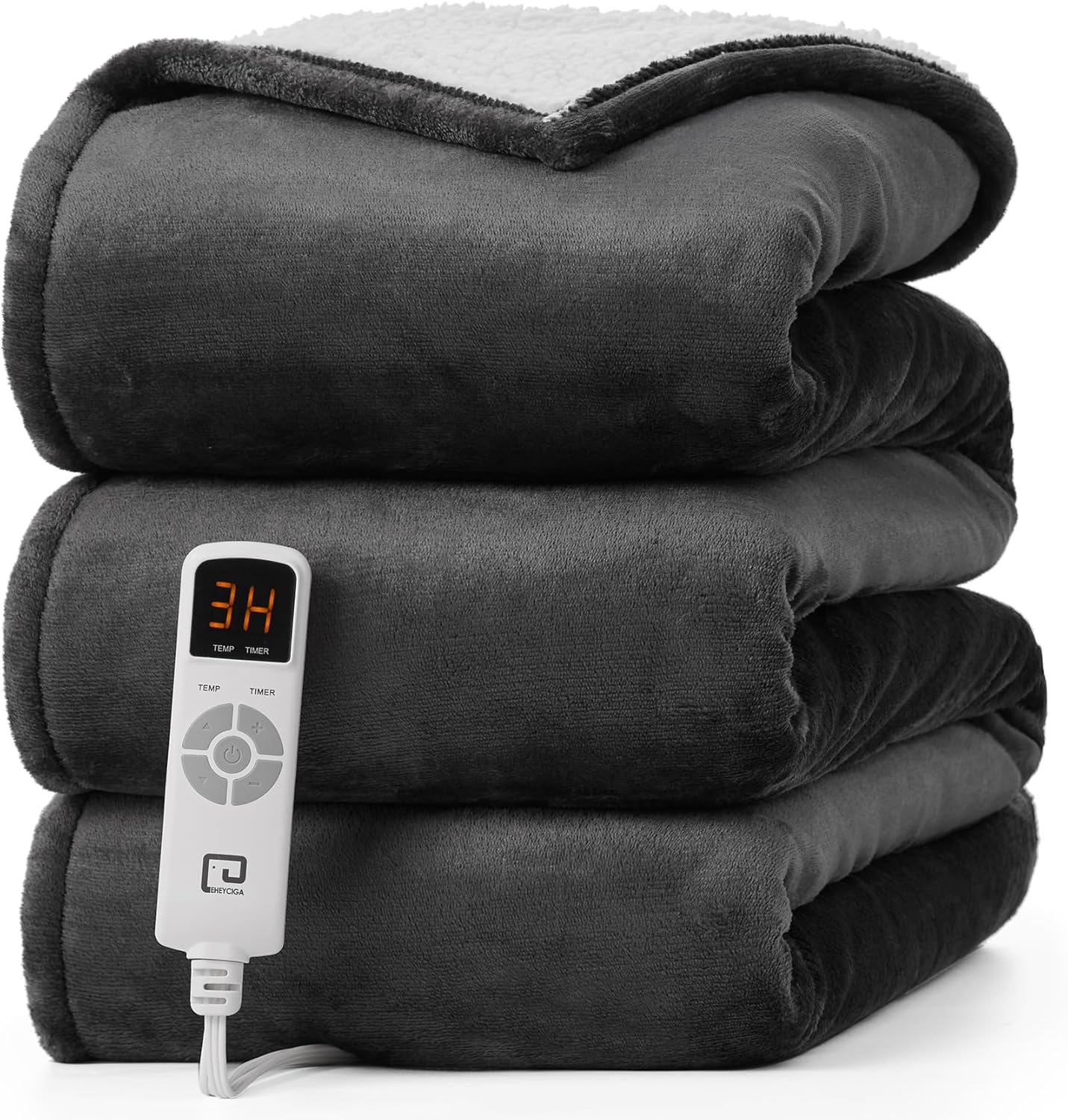 EHEYCIGA Heated Blanket - Cozy Twin Size with 9 Heating Levels