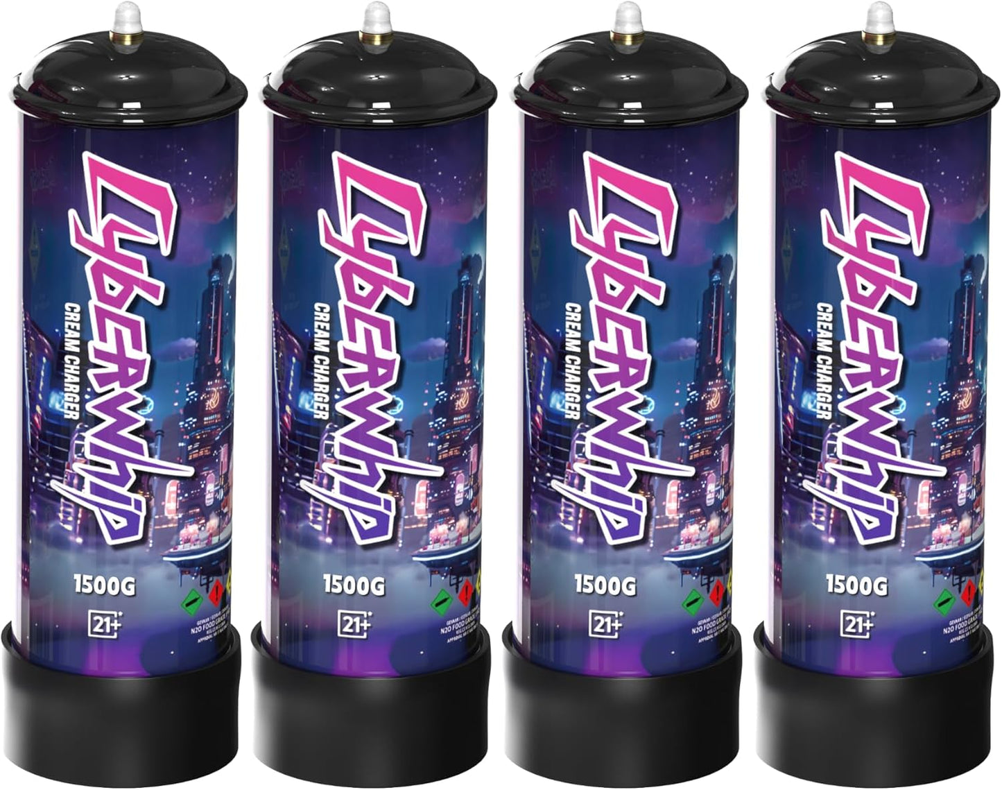 1500g Whipped Cream Chargers: 2.2L Tanks x 4