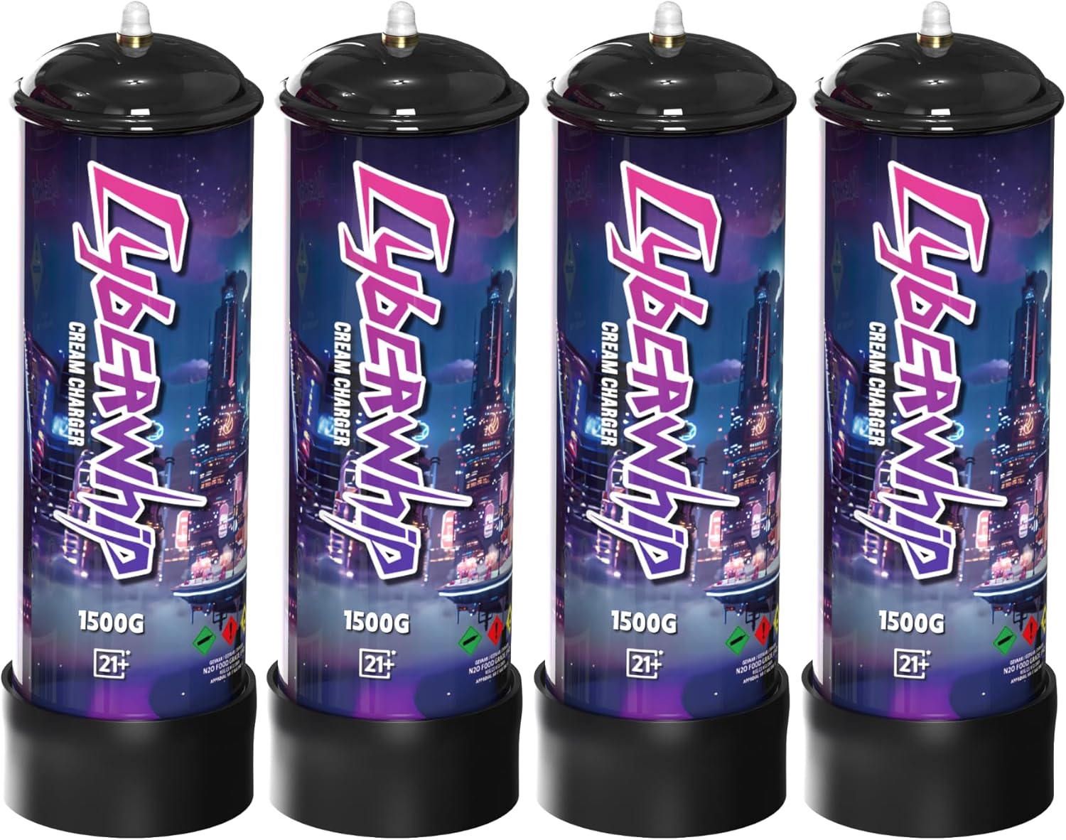 1500g Whipped Cream Chargers: 2.2L Tanks x 4