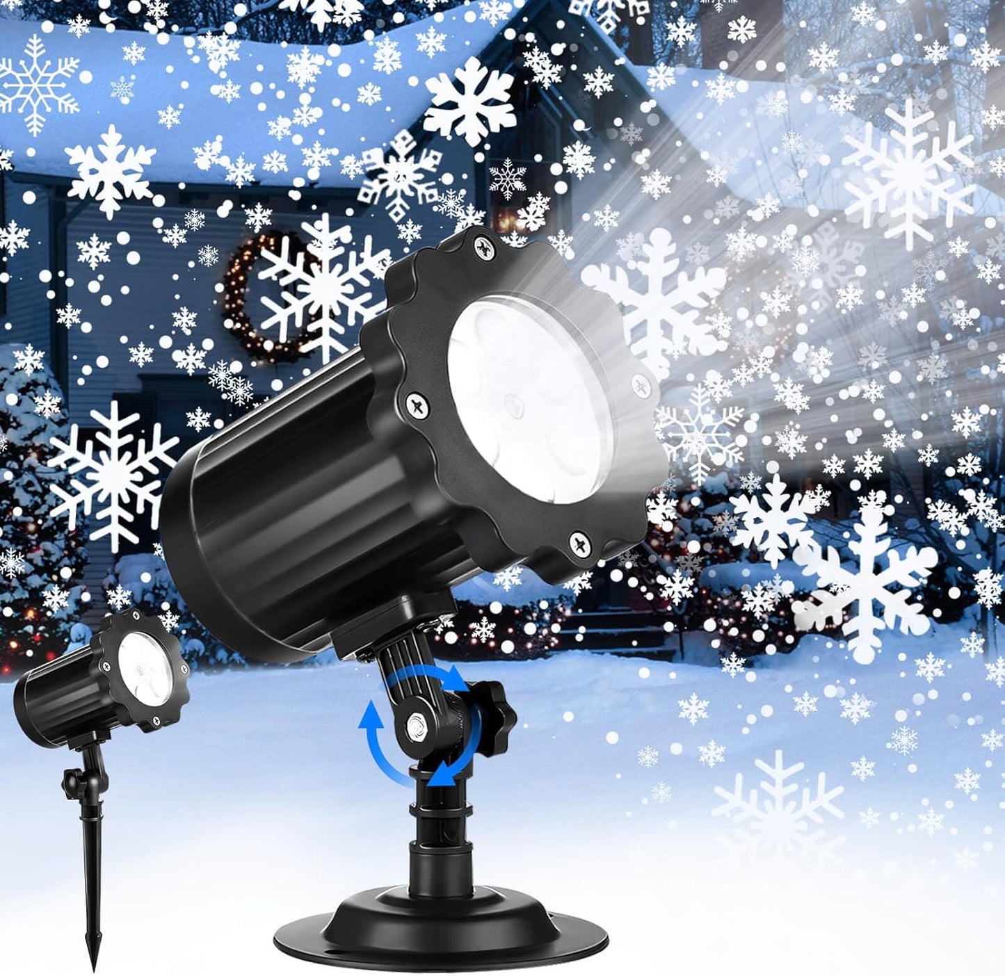 2024 Christmas Snowflake Projector Lights - Waterproof & Adjustable for Festive Decor