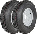 ST205/75R15 Radial Trailer Tire with 15ft White Wheel - Load Range D