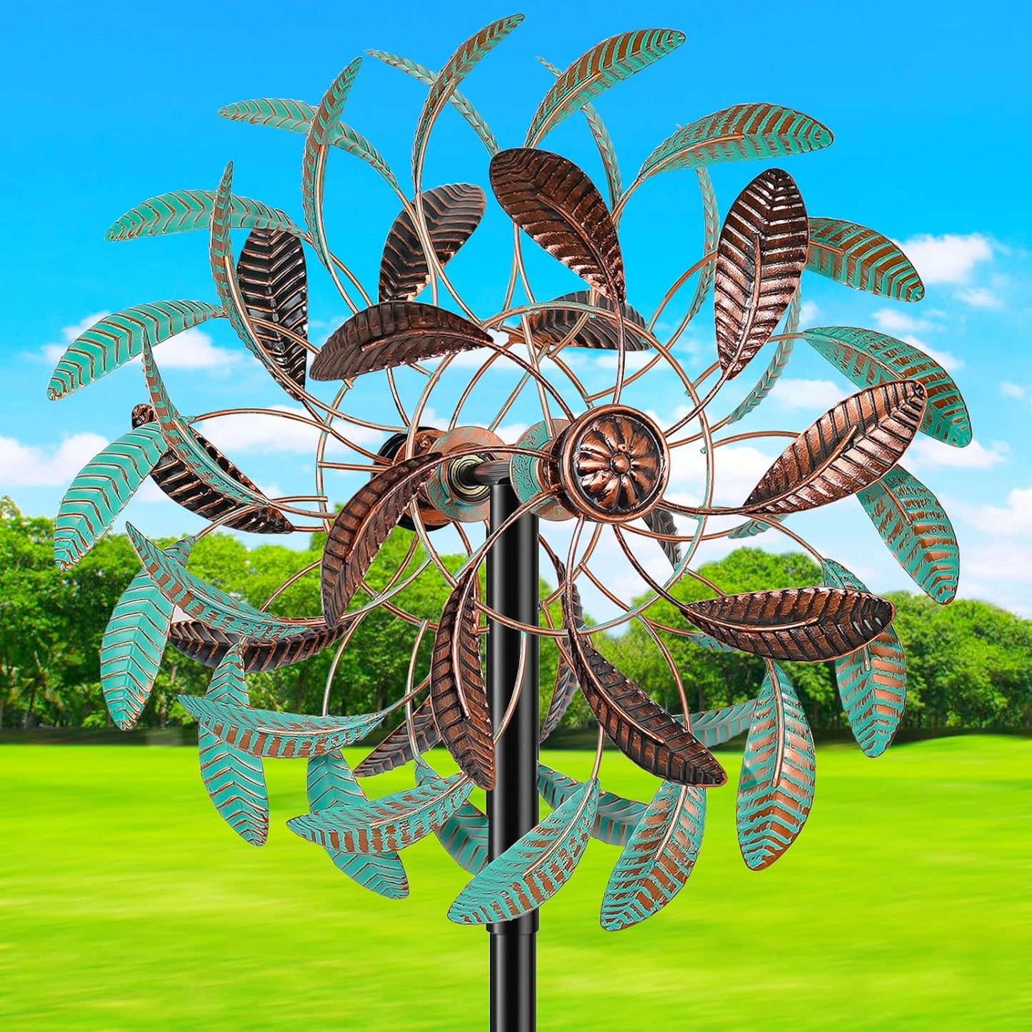 360 Wind Spinners Outdoor Kinetic Metal Yard Art for Garden