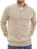 Men's Quarter Zip Pullover Slim Fit Lightweight Mock Neck Sweater is