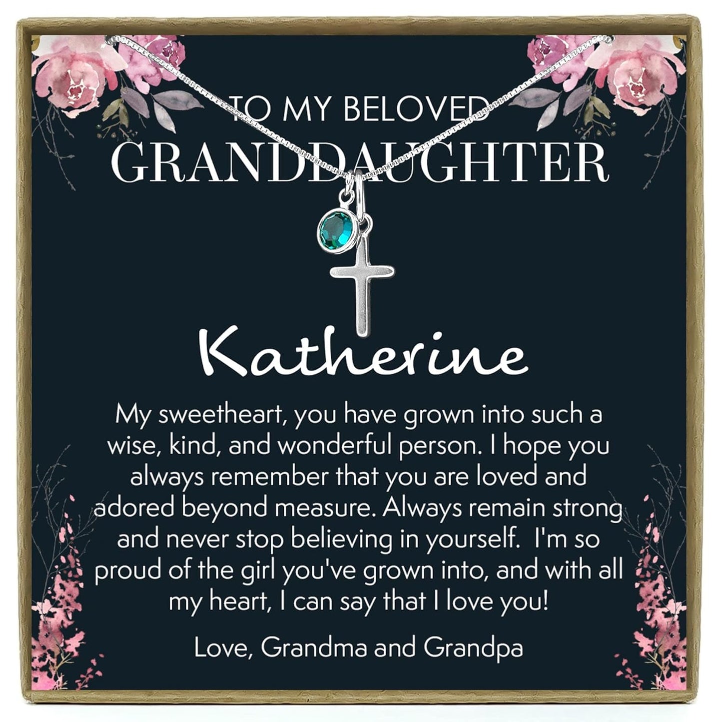 Personalized Birthstone Necklace Gift for Granddaughter's Joy