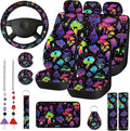 Mushroom Car Seat Covers 17 Pcs Full Interior Set - Cute Car Decor
