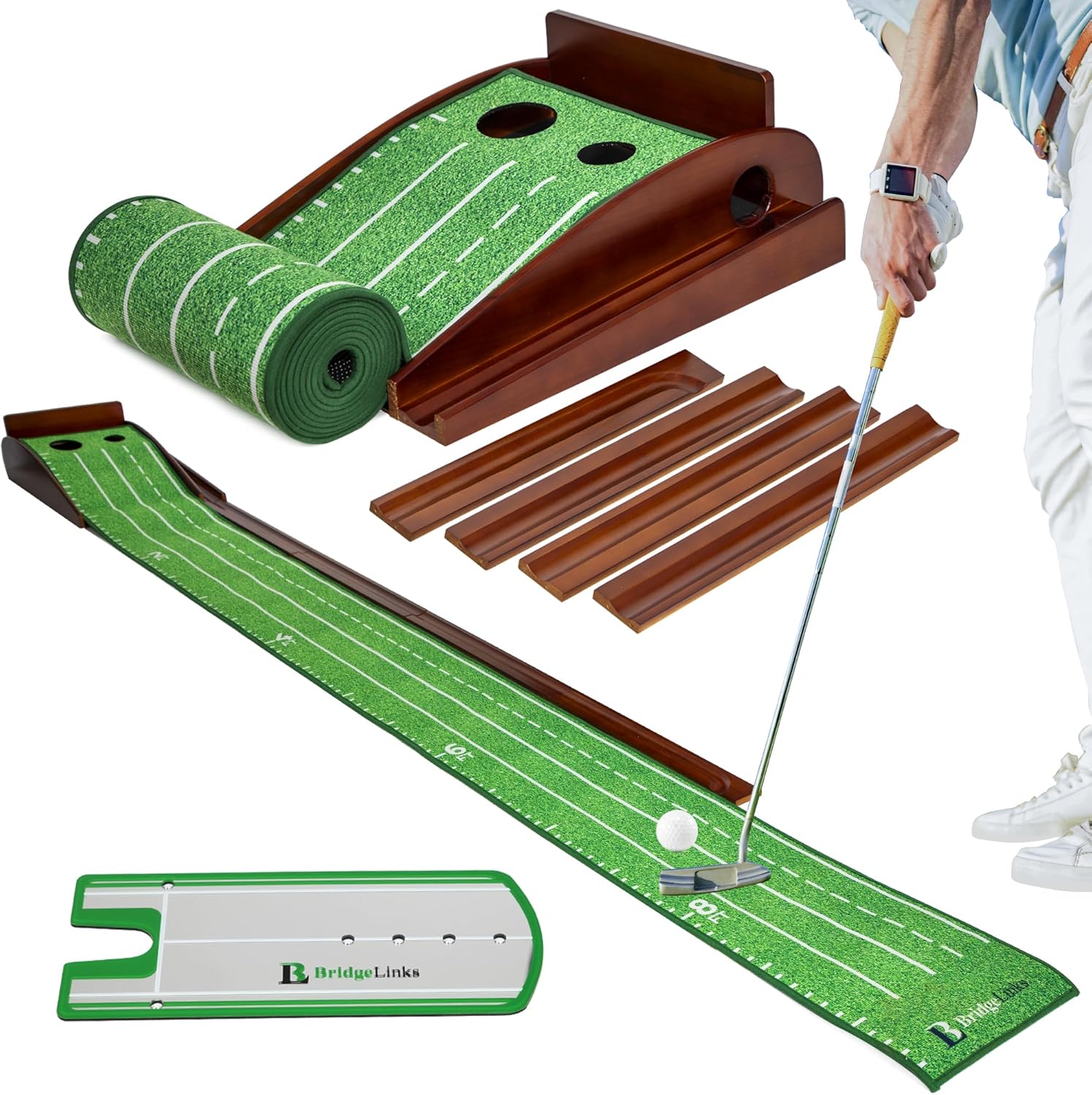 10ft Golf Putting Mat with Ball Return