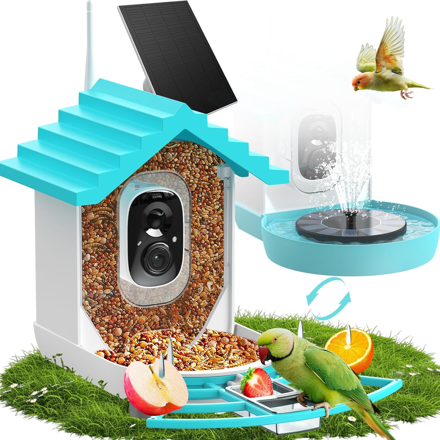 Solar Smart Bird Feeder with Camera and Bath for Bird Lovers