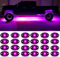 Purple Pink Rock Light 24pods 6000k Pure Purple LED Rock Lights Kit