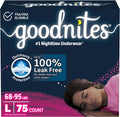Goodnites Girls Nighttime Bedwetting Underwear Size Large - Wake Up
