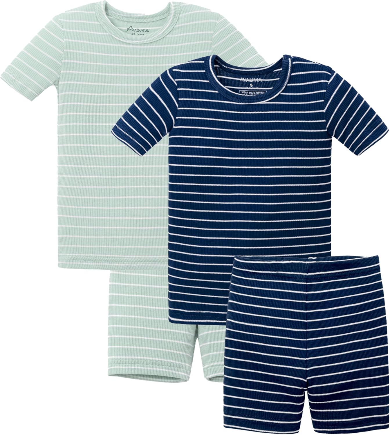 AVAUMA Stripe Pattern Baby Pajama Set for Daily Comfort