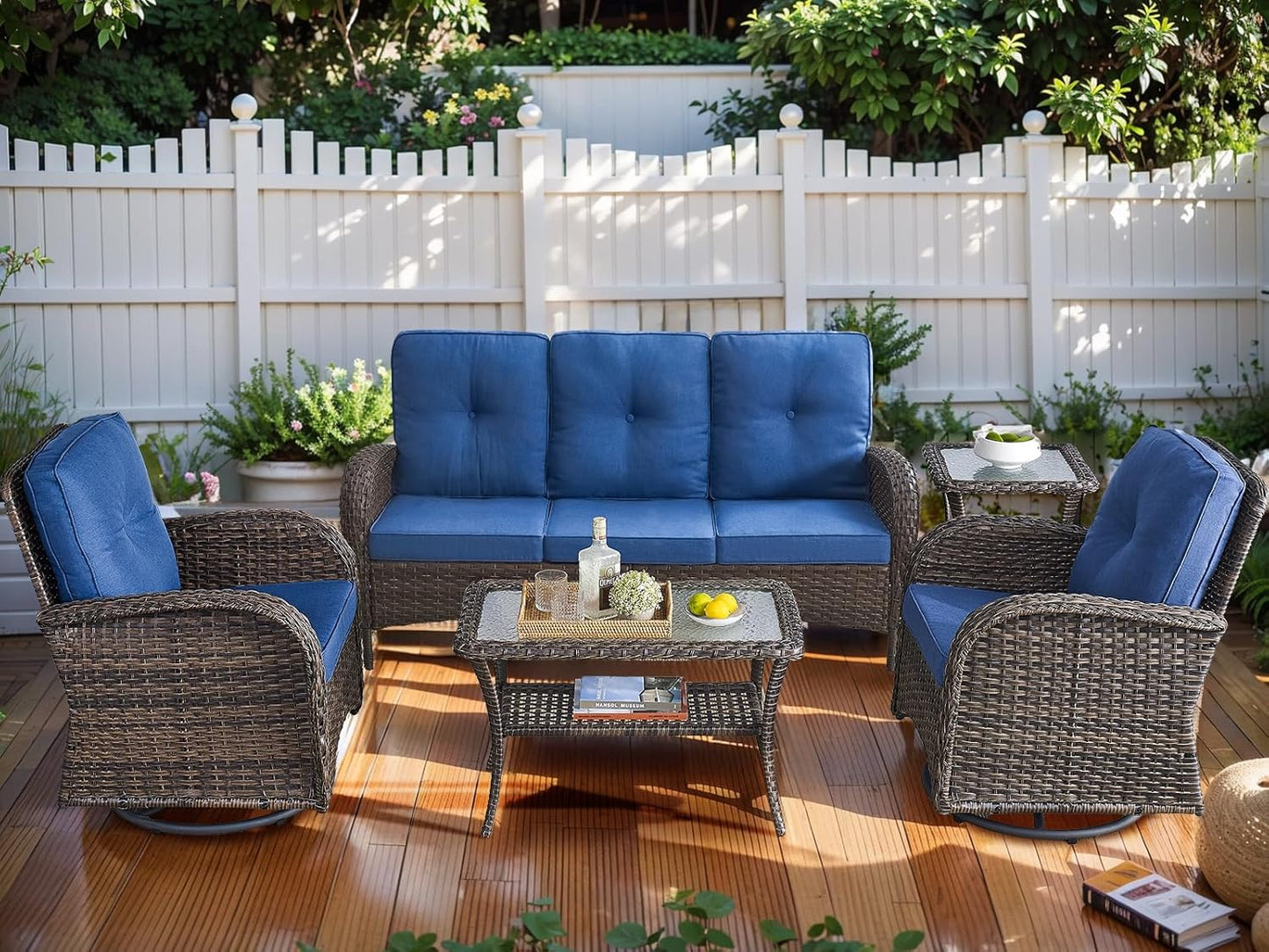 HUMMUH 5-Piece Patio Furniture Set for Outdoor Relaxation