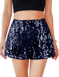 MANER Women's Sequin Shorts High Waisted Sparkly Party Shorts