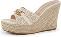 Coutgo Women's Wedge Sandals Platform Espadrille Heel - Casual Slip On