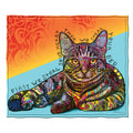 Colorful Cat Blanket 50x60 in Fleece Throw - Cozy Cat Lover Gift