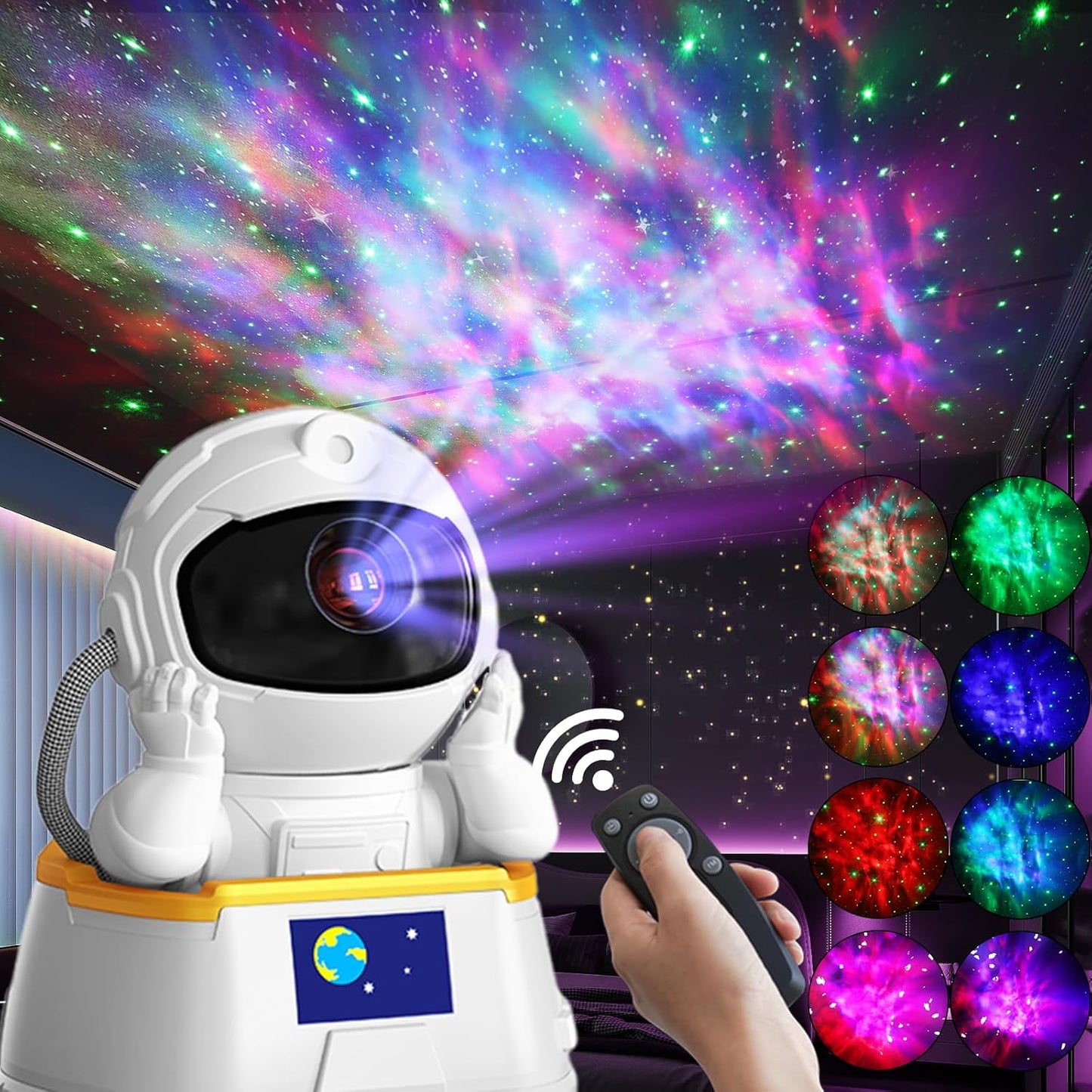 8-Color Nebula Astronaut Galaxy Projector 