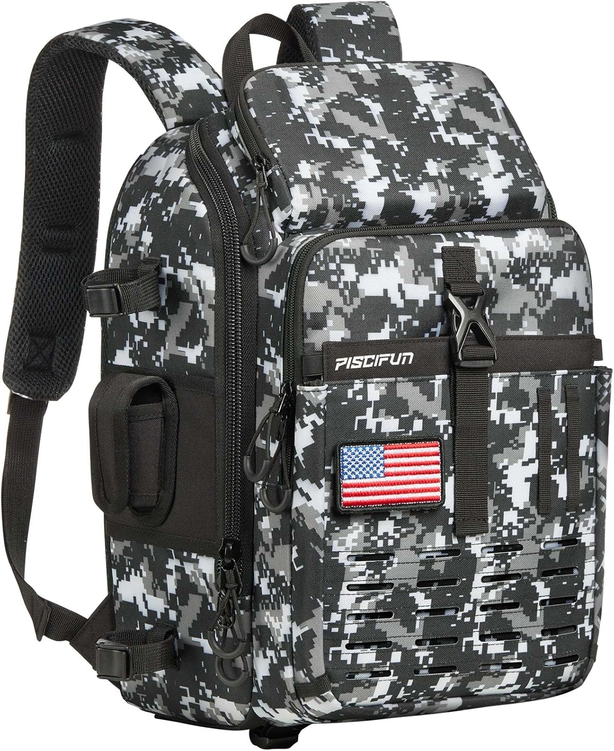 Piscifun Fishing Tackle Backpack with Rod Holder for Anglers