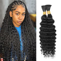 Human Braiding Hair 22 in Deep Wave Bulk - Wet and Wavy Braids