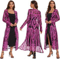 Women's Sequin Cardigan Black Purple Pink - Evening Duster