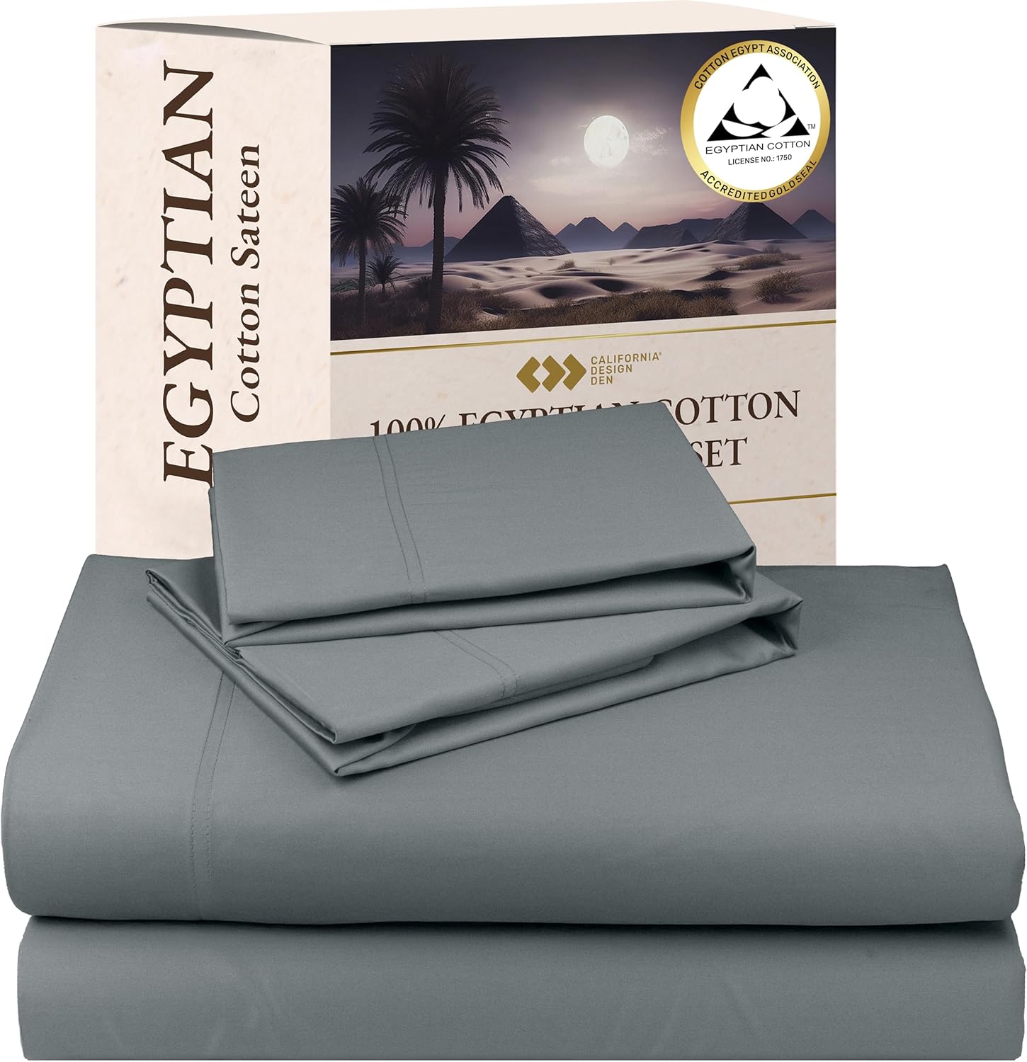 Luxury 100% Egyptian Cotton Queen Sheets Set with Deep Pockets