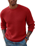 PJ PAUL JONES Mens Crewneck Pullover Sweater Waffle Texture - Casual