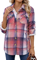 Fleece Sherpa Jacket Long Sleeve Flannel Shacket - Cozy Lined Coat