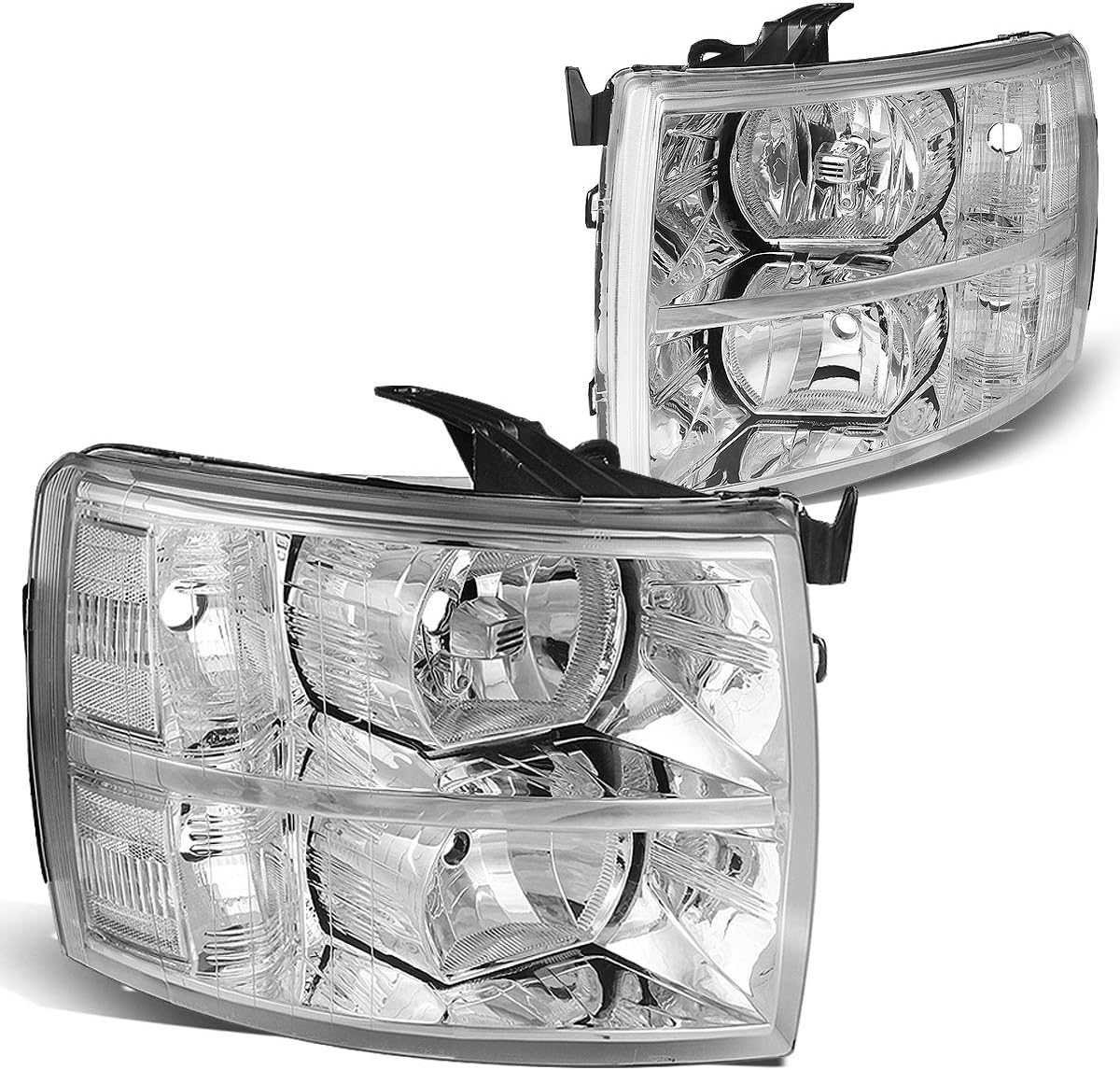 Chrome Housing Headlights for 07-13 Silverado 1500 & 07-14 2500 HD