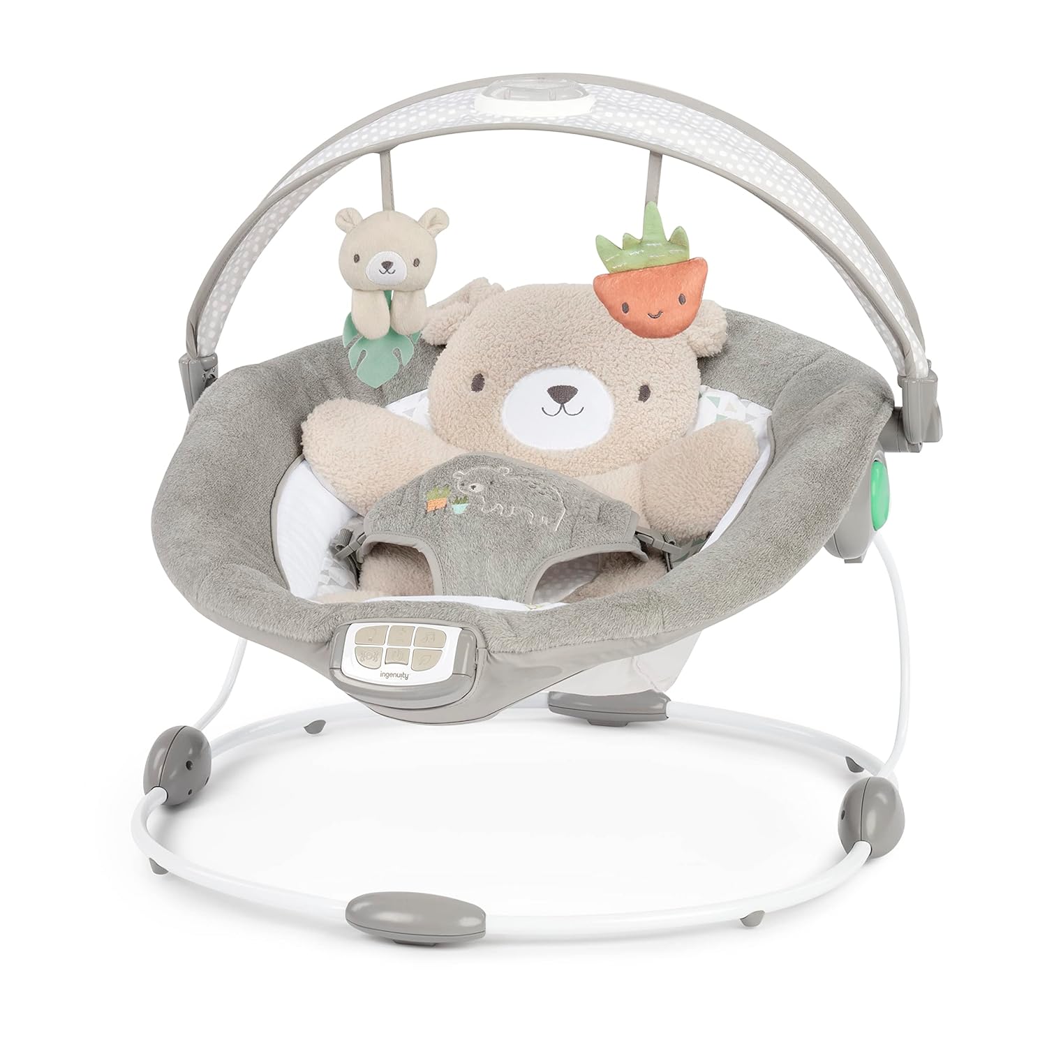 Ingenuity Baby Bouncer with Light-Up Toy Bar for Little Ones