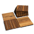 Interlocking Acacia Wood Deck Tiles for Elegant Outdoor Patios