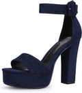 IDIFU IN5 Sabrina Platform Chunky High Heels - Stable 5in Block