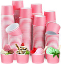 Nuenen 300 Pcs 8 oz Pink Ice Cream Paper Cups - Party Pack