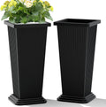 Set of 2 Large Tall Planters 24in Tapered Pots - Durable