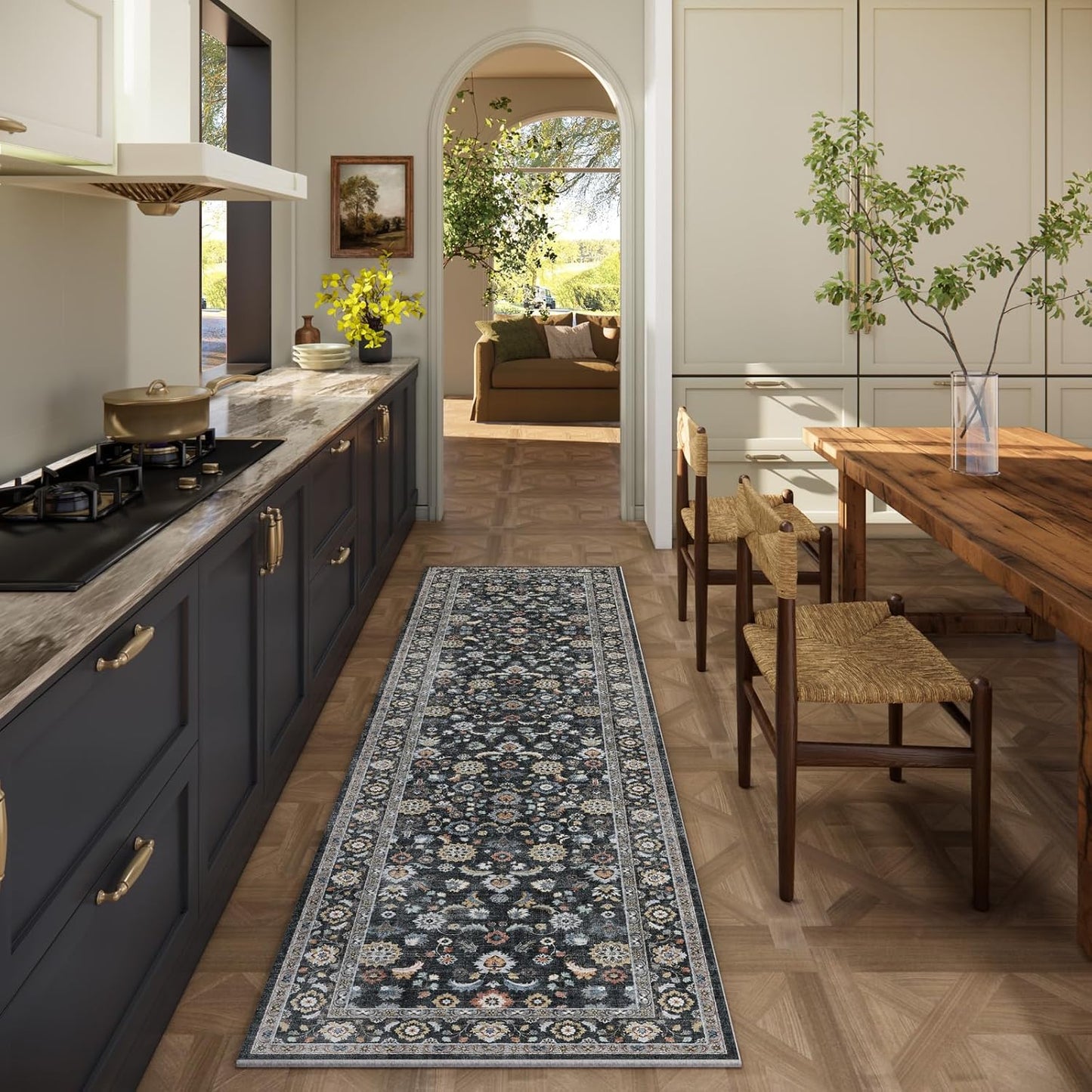 Washable Runners for Hallways Kitchen Rug: Soft Non-Slip Design