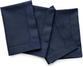 Navy Blue Cotton Linen Napkins Set of 4 - Hemstitch 20 in Dinner